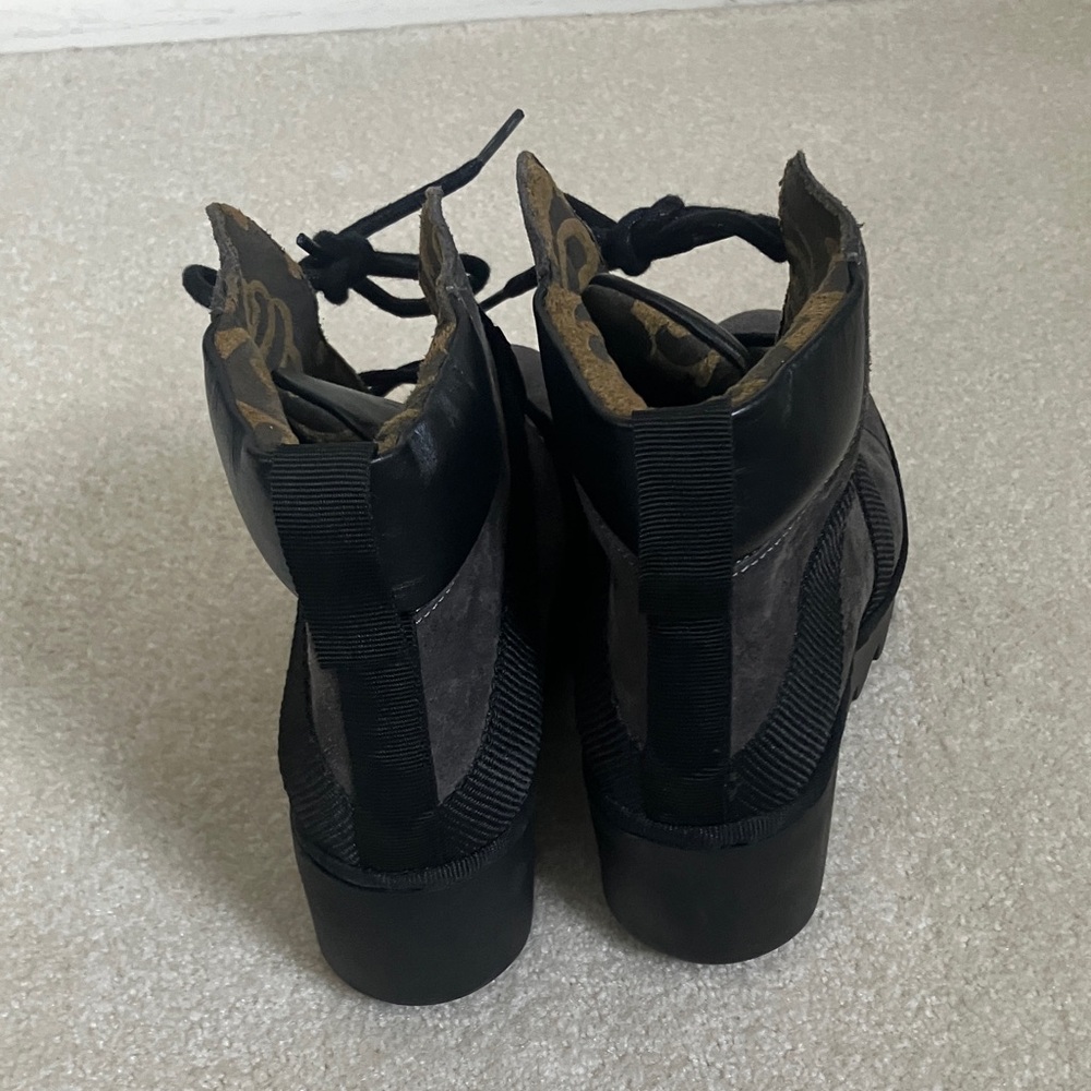 Fly London Black Lace Up Wedge Boots - Picture 5 of 7